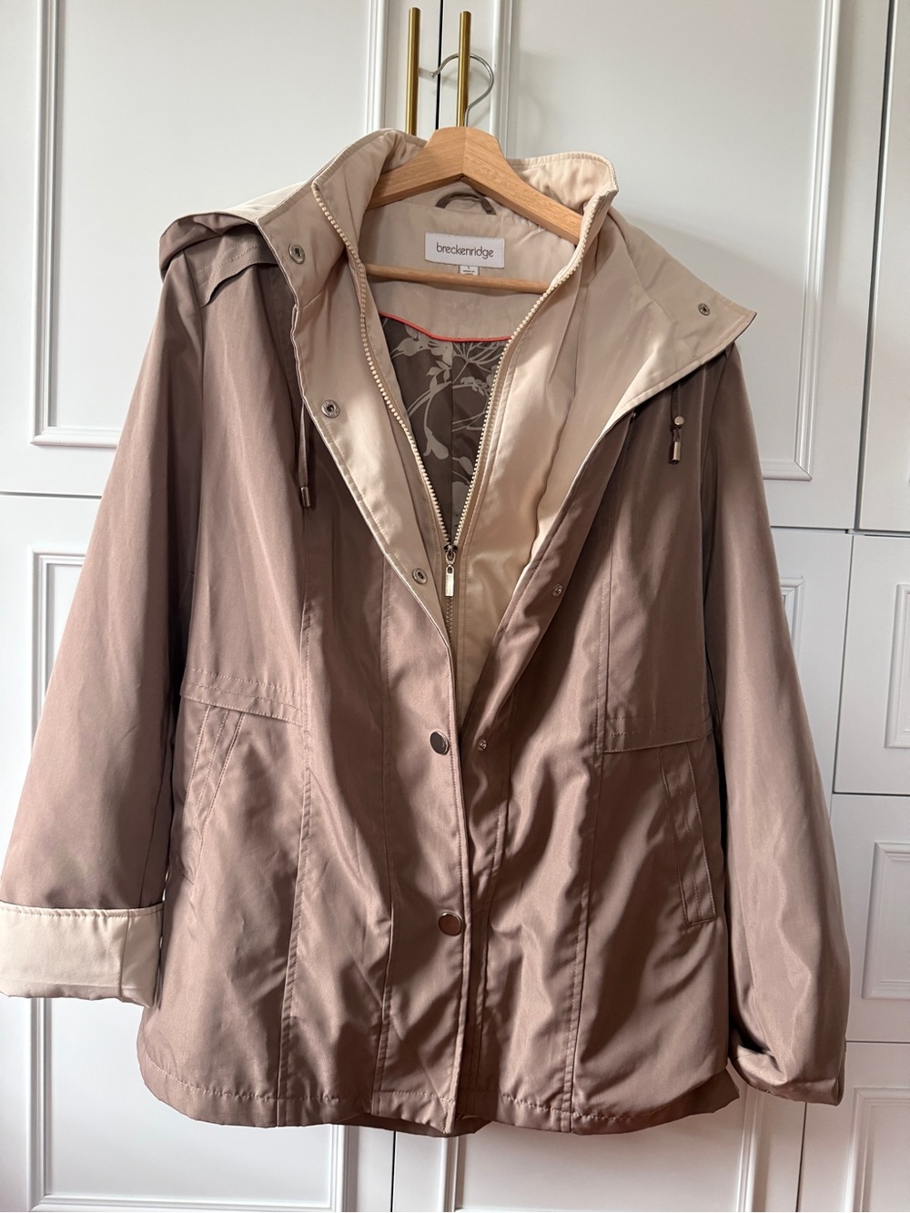 breckenridge taupe-bisque hooded utility jacket